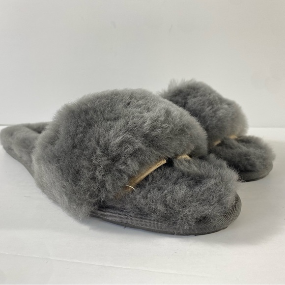 UGG Shoes - UGG Fluff Slide II Sheepskin Charcoal Slide Slipper